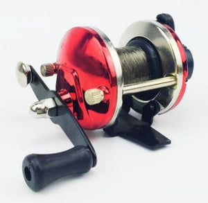 New Mini Metal Bait Casting Spinning Boat Ice Fishing Reel Fish Water Wheel Baitcast Roller Coil with 50M Wire Fishing Supplies