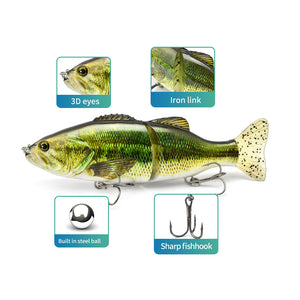 Multi-section Fish Hard Bait PVC Soft Bait S-shaped Swimming Posture Bait Lure