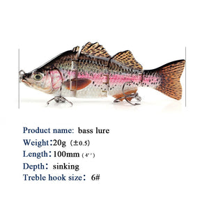 Soft Tail Multi-section Sea Fishing Hard Bait