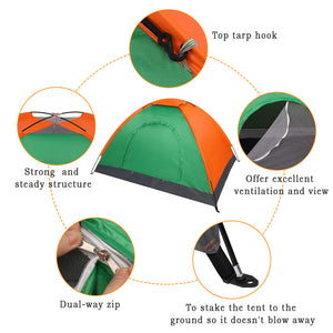 Double Layered Orange Green Tent