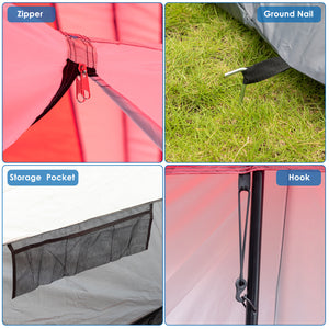 Red And White Camping Tent 430x430x210cm