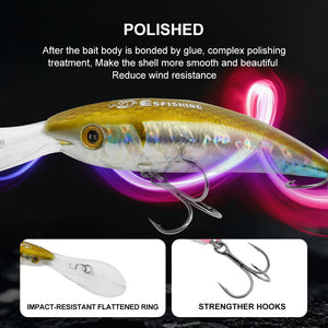 Yuantou Road Subhard Bait Floating Long Tongue Plate 90mm16g