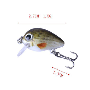 Mini Crankbait fishing lures 2.7CM 1.5G bait boxed Set