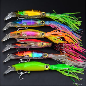 Fishing Tackle Lure Plastic Squid With Bait