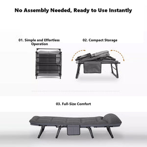 ATORPOK All In One Camping Cot For Adults Heavy Duty 450 Lbs Capacity, Portable Folding Bed With Built In Cushion Pillow, Lightweight Compact Design Includes Carry Bag For Indoor Outdoor Use