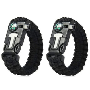 5in1 Paracord Survival Tactical Compass Bracelet (2pcs)