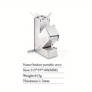 Portable Rocket Stove For Camping And Travel,Compact Foldable Design With Instant Setup,Lightweight Outdoor Heater, Fast Heating And Durable Construction