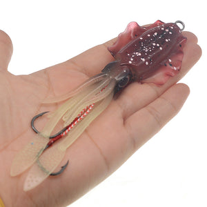 Leaded luminous imitation squid bait