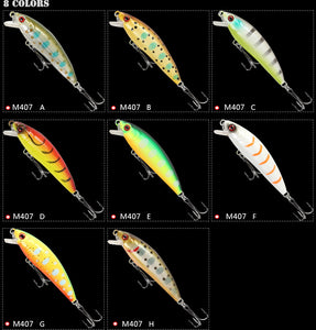 6cm57g Floating Mino Lure Fresh Water Topmouth Culter Weever Mandarin Fish Lure Simulation Bait M407