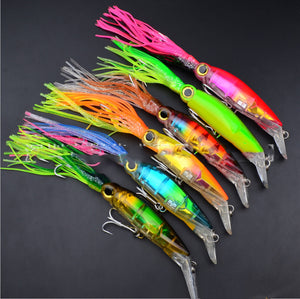 Fishing Tackle Lure Plastic Squid With Bait