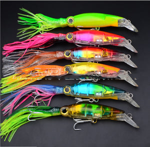 Fishing Tackle Lure Plastic Squid With Bait