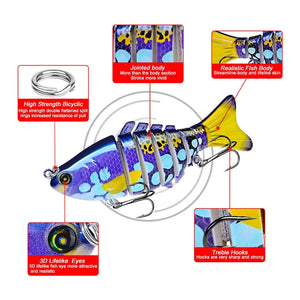 Artificial Minnow Multi-section Wobbler Fishing Bait