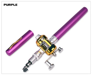 Pen Shape Portable Mini Fishing Rod Pole With Reel Wheel