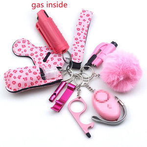 11pcs Self-Defence Keychain Set Multi-Function Keyring