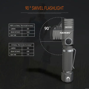 Flashlight 90 Rotating Headlight Adjustable