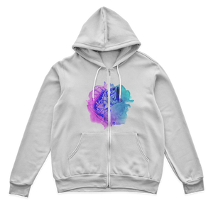 Watercolor Fishing Zip Hoodie