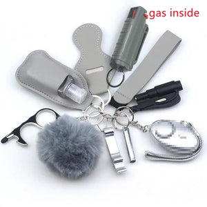 11pcs Self-Defence Keychain Set Multi-Function Keyring