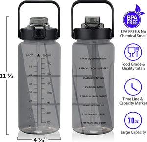 64 OZ 2000ML Motivational Water Bottle