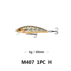 6cm57g Floating Mino Lure Fresh Water Topmouth Culter Weever Mandarin Fish Lure Simulation Bait M407