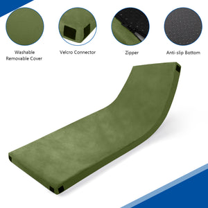 75x25x2.5in, Memory Foam, Army Green, Camping Mattress, With Pouch
