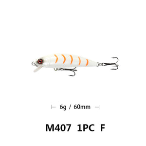 6cm57g Floating Mino Lure Fresh Water Topmouth Culter Weever Mandarin Fish Lure Simulation Bait M407