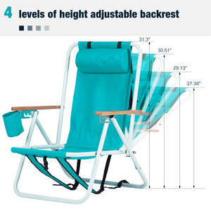2pcs 23X21.7X31.5in Mint Green Beach Chair
