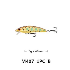 6cm57g Floating Mino Lure Fresh Water Topmouth Culter Weever Mandarin Fish Lure Simulation Bait M407