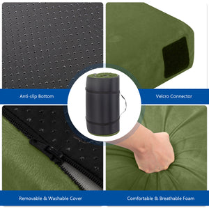 75x25x2.5in, Memory Foam, Army Green, Camping Mattress, With Pouch