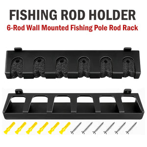 Fishing Rod Rack Vertical Holder Horizontal Wall Mount Boat Pole Stand Storage