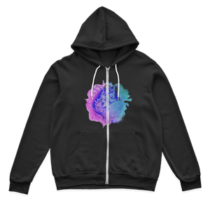 Watercolor Fishing Zip Hoodie