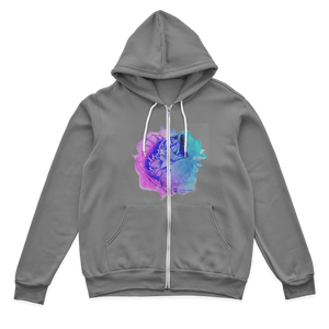 Watercolor Fishing Zip Hoodie