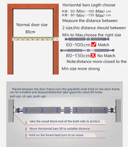 Adjustable Horizontal Door Bars Steel 200kg